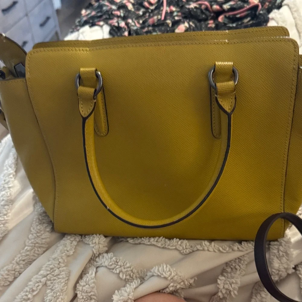 Coach Mustard Yellow Leather Satchel - Picture 2 of 8